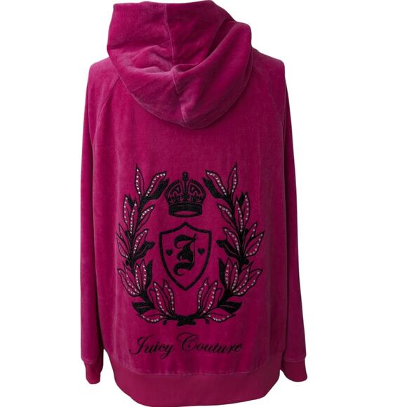 Juicy Couture Tops - Juicy Couture velour crystal zip up tracksuit hoodie
